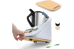 CYEEHXIN für Thermomix TM6 Gleitbrett,Acryl Gleitbrett Zubehör, Schnelles Bewegen Rollbrett für Thermomix Vorwerk Küchenmaschine TM 6 TM5 Zubehör Unterlage Brett (Holz)