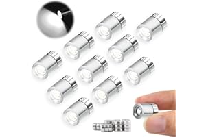 DIELIANHUA 10 pcs Mini Lumières LED, Lampe LED Miniature, Mini Lampe LED avec Batterie, Mini LED a Pile, Petite Lumière LED pour Maison de Poupée, Vitrines, Blocs de Construction Jouets, Collable