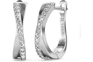 YOURDORA Pendientes Aro Retorcido de Plata de ley 925 para Mujer con Circonia Cúbica Joyas Regalos Originales
