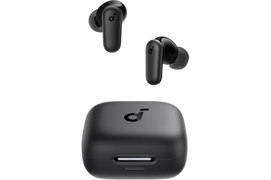 Soundcore Anker P30i Auriculares Bluetooth con Cancelación de Ruido, 45h | Graves potentes, Estuche 2 en 1 y Soporte par