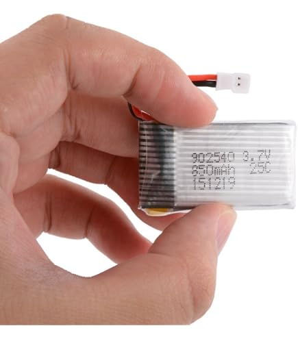 Ensemble de 4 Batteries Lipo 3.7V 600mAh pour Drones Compatible avec Syma X5, X5C, Cheerson CX-30W, Wltoys F949 Rechargeables, Haute Capacité, Argent - Accessoire modélisme - Achat & prix