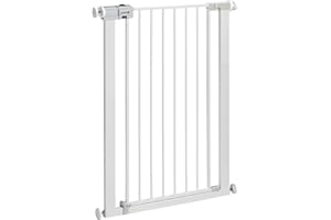 Safety 1st Easy Close Extra Tall Metal Gate,Treppenschutzgitter ohne Bohren, 73–80 cm (max. 94 cm erweiterbar), besonders hohes Gitter (91 cm), leicht schließbares Türschutzgitter, kein Bohren, Weiß