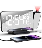 Soundmaster UR6700AN Radio Réveil Projecteur DAB+ FM - Projection Heure 180°, Double Alarme, USB Charge