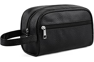 VpiuV® Pochette Uomo Donna da Polso, Borsello Uomo Donna a Mano con Cinturino, Beauty Case da Viaggio, Trousse Trucchi Morbida