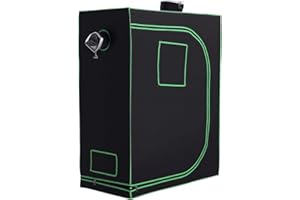 Outsunny Tenda Idroponica in Oxford 600D con 3 Prese d'Aria Regolabili e Finestra, Serra Idroponica per Coltivazione con Foro per Cavi da Interno, 120x60x150 cm, Nero