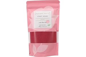 Sunday Rain Rose Foot Soak, For Foot Bath Spa, Relaxing and Luxurious, For Tired Achy Feet, Vegan and Cruelty-Free, 400g