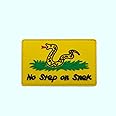 No Setp On Snek Patch Morale Tactical Patch PVC Applique Attachment Fastener Hook & Loop on Tactical Hat Bags Jackets and Gear (PVC Yellow)