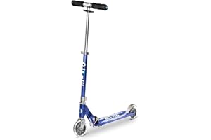 Micro Scooters | Micro Sprite Classic LED Children's Scooter | Handlebar Adjustable | Light Up Wheels | Foldable | Kickstand | 5 to Teen | Boys & Girls