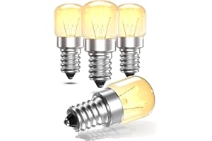 LumiGo E14 Backofenlampe 16W, Ofenlampe Glühbirne E14 300 Grad Hitzebeständig Dimmbar Glühbirne Backofen T22 Warmweiß 2700K AC 220-240V für Backofen, Salzlampe, Mikrowelle und Kühlschrank, 4 Stück