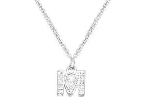 BIFRIEND Collana girocollo in argento sterling 925, con ciondolo con iniziale dalla A alla Z, 26 lettere, per donne e ragazze, con strass