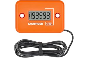 Taikemeti Drehzahlmesser und Betriebsstundenzähler, verfolgt Echtzeit-Drehzahl, kumulierte Wartungszeit, wasserdichtes Design für Motorräder ATVs Snowmobiles Generatoren (-OR-4)