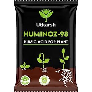 Utkarsh Huminoz-98 Humic Acid (98%) for Plants | Fertilizer for Potted Plants, Home Garden, Growth Enhancer, Soil Conditioner, Improves Root System | (Set of 1; 250 gm)