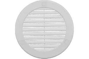 Vent Systems 100 mm / 4" Inch (Opening Dimensions) White Soffit Vent Cover - Plastic Round Air Vent Grille - Built-in Mesh Screen - HVAC Register Louver for Bathroom, Home, Kitchen