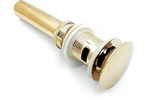 Xcel Home Cúpula de Oro en Forma de Ranura Click Clack desague Lavabo con Tubo Desmontable | DIY de latón de reemplazo Pop Up Seta tapon Lavabo tapón | Estándar G 1 1/4 "BSP conexión | 1 Pc