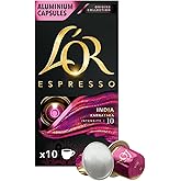 L'OR - Espresso Kahve - India - Origins Collection - Yoğunluk 10 - Tatlımsı ve Hafif Baharat Notaları - 1 Paket x 10 Al&uuml;minyu