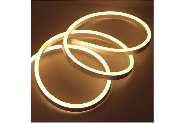 XUNATA 2m Flexible LED Neon lights Blanco Calido, Resistente al Agua 220V smd 2835 Tiras de LED, Líneas de Cables Luminoso Exterior para Fiestas y Decoración