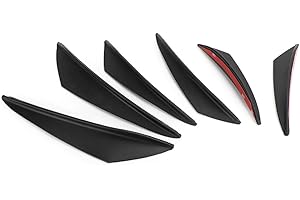 Topteng 6 alette spoiler universali per auto; alette spoiler per paraurti anteriore, effetto fibra di carbonio