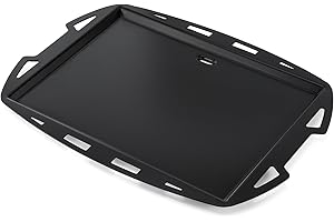 onlyfire Plancha de Cuisson pour Weber Q200 Q220 Q2000 Q2200 Série Barbecue à Gaz, Plaque Plancha Gril à Gaz Pièces de Rechange, Revêtement Céramique, 54×39CM