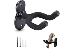 UNILECON Wandhalterung Gitarre Gitarrenhalter für die Wand - Universal Gitarren-Wandhalter Schwarz, Geeignet für Akustikgitarre,klassische Gitarre,Bass,E-Gitarre alle Saiteninstrumente, Gitarren-Wandhalterung