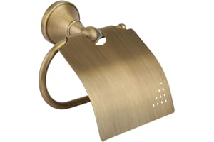 VIAGASAFAMIDO Uchwyt na papier toaletowy w łazience, mosiężny, zabytkowy uchwyt na papier toaletowy w rolce, uchwyt na ręcznik papierowy w rolce, uchwyt na papier toaletowy z okładką