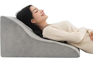 LIFEZEAL Poduszka do czytania, poduszka klinowa, wypełniona pianką, do nóg, pleców, łóżka, sofy, nadającej się do prania poszewki, przenośnego uchwytu, ergonomiczna, oddychająca, ortopedyczna,