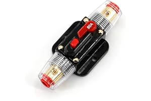 UTSAUTO Circuit Breaker 80Amp Resettable Fuse Circuit Breaker Auto Car Stereo Inline Fuse Holders Inverter, Manual Reset 12V-24V DC for Automotive Marine Boat Audio System Protection