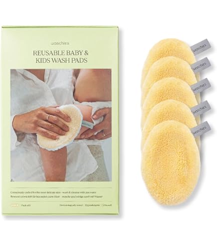 Waschies 3-tlg. Baby- & Kinder-Set Pastellblau/Gelb, für Reisen & Alltag