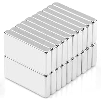 20 Aimants Néodyme Rectangulaires - 25x4x3 Mm, Extra Puissants, Pour Frigo, Tableau Blanc, Bureau