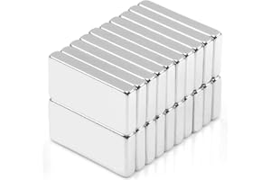 Keukenket 20 imanes de neodimio extrafuertes, 20 x 10 x 3 mm, rectangulares, imanes fuertes para pizarra blanca, autoadhesivos, fuertes, imanes de tierras raras para pizarras magnéticas, armarios de