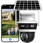 Camate Stellar Duo 4+4MP 4G SIM Based Wireless Outdoor CCTV Camera | Solar Powered Battery | No WiFi Needed | Color Night Vis