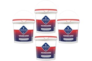 SERENITY HYGIENE Antibacterial Kitchen Cleaning & Disinfecting Wipes - 125 Extra Large Alcohol Free strong wipes kills 99.999% of germs - Made in UK (Tub Pack of 4)