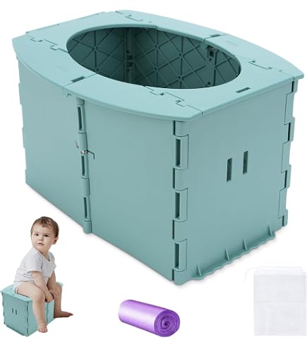 Faltbares töpfchen kinder,Töpfchen für kinder unterwegs,Baby potty travel,Portable toilette für kinder,Baby WC Töpfchen,Töpfchen für Kinder,Baby Potty,kinder töpfchen,Babytopf WC(grün) Baby