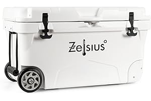 Zelsius Borsa termica rigida 50 litri con le ruote | Cooling Box mobile ideale per auto, campeggio, vacanze, pesca e attività all'aperto | Borsa termica Manutenzione di Freddo e Caldo (bianco)