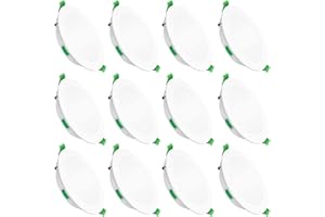 ALUSSO LED Spot Encastrable Extra Plat 7W 580 Lumen, Dimmable Blanc Chaud 3000K Blanc Neutre 4000K Blanc Froid 6500K, 230V éclairage Plafond Encastré Pour Salle de Bain, Cuisine, Salon, Couloir, Lot de 12