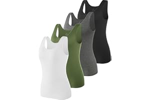 vislivin Elastische Tank Tops für Damen Unterhemden 3/4er Pack