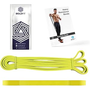Boldfit Heavy Resistance Band for Workout Set Exercise & Stretching Pull Up Bands for Home Exercise for Gym Men & Women Loop Bands Toning Bands Resistance Band Yellow (3-7 Kg)
