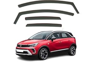 AirFlux Set di 4 deflettori d'aria compatibili con Opel Crossland, Opel Crossland, Opel Crossland X 2017, 2018, 2019, 2020, 2021, 2022, 2023