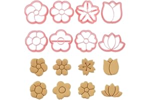 HOBBIESAY 8 pièce Moules à Boucles D'Oreilles en Argile Polymère Tampons en Argile à Fleurs Mini Marguerites Outils en Polymère Coupe Poterie Rose pour Boucles D'Oreilles Fabrication Bijoux Artisanaux