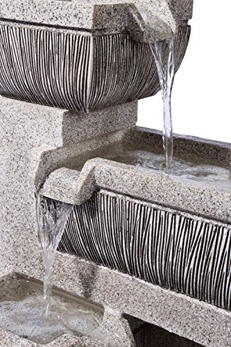 dobar Großer Design Garten-Brunnen mit Pumpe und LED´s, Polyresin, grau, 38.7 x 32.3 x 80.3 cm, 96130e - 4