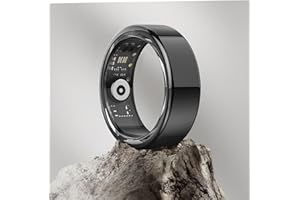 DEKELIFE 2024 Neu Smart Ring Herren Damen, Fitness Ring Tracker Gesundheitsring mit Herzfrequenz, SpO2, Schlaftracker, 100+ Sportmodi IP68 Wasserdicht Smartringe für Android und iOS, Size 8, Schwarz