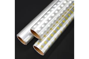 LZRINUE 3 rouleaux de Cellophane Transparent plié Double 84CM x 6M, rouleau de papier d'emballage en Cellophane Transparent pour paniers, emballage cadeau d'anniversaire