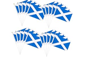 ARROMI 20 PCS Scottish Flag, Blue and White, 14x21cm (5x8 inches), Handheld Mini Flags, Patriotic Occasion, Sports Events, Parties, Festivals, International Celebrations