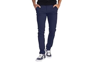 BlauerHafen Męskie designerskie spodnie chinosy ze stretchu, krój slim fit, casualowe spodnie
