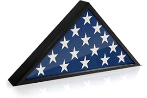 Americanflat Fahne Case Rahmen, Holz, schwarz, Large