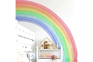 SOEWIOU Colourful Rainbow Wall Stickers, Large Rainbow Wall Stickers, Beautiful Self-Adhesive Wall Stickers, Watercolour Wall Stickers for Girls, Room, Bedroom, Children's Room