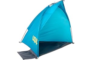 Uquip Shelly - Mini tenda da spiaggia a benzina, 100 x 75 x 80 cm, UPF 50+, protegge da sole, vento e pioggia, tenda da spiaggia portatile, ideale per spiaggia, campeggio e picnic