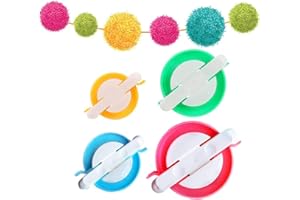 Ayasee Pompom Maker, 4 Sizes Pom pom Makers for Fluff Ball Weaver Needle Craft DIY Wool Knitting Craft Tool Set Decoration (4)