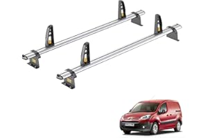 VAN DEMON Van Guard Roof Rack for Citroen Berlingo (2008-2018) 2 Aluminium Roof Bars with Loadstops [Note: Not Suitable for Berlingo First Models] - UltiBar Plus - VG271-2