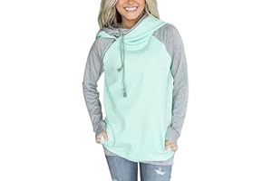 Aitos Pulli Damen Hoodies Damen Pullover Kapuzenpullover Sweatshirt Pulli Zweifarbige Longsleeve Tops Doppelte Kapuzenpulli Casual