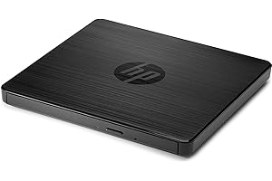 HP Unità Esterna DVDRW, Riproduzione e Masterizzazione, Velocità 24X CD e 8X DVD, Compatibile Windows, Connessione USB, Dimensioni 144 x 137.5 x 14 mm, Peso 0.2 KG, Portatile, Veloce, Nero